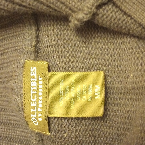 2 pieces:  grey & white cotton blouse & navy blue zip front sweater with pockets - Picture 5 of 9